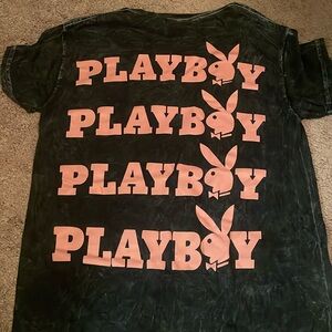 black and pink playboy tee. never worn